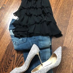 Ruffle sleeveless blouse/dressy tank - Saks Fifth